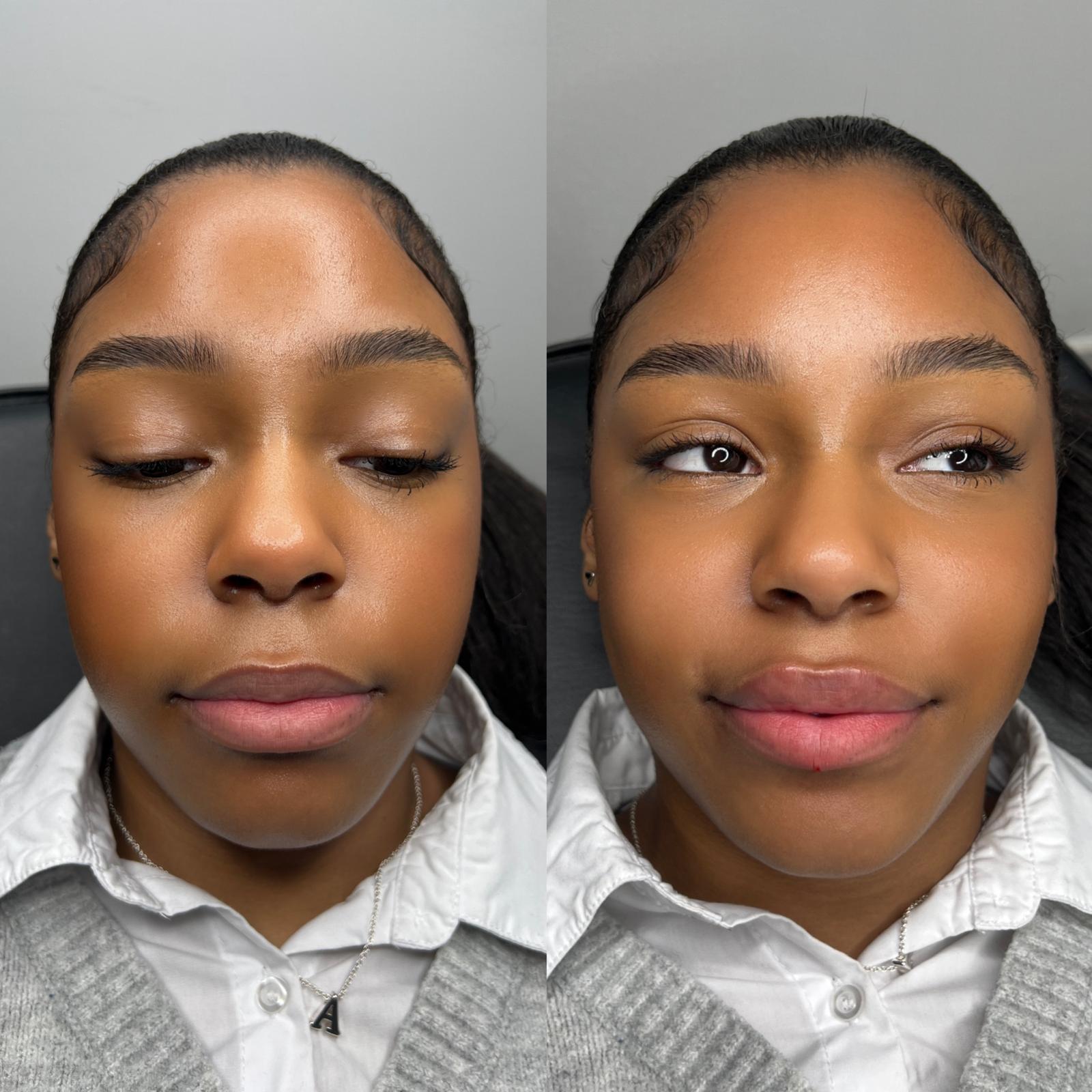 Before and after, same seat and same light